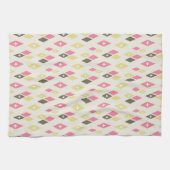 Linge De Cuisine Diamants MCM Atomique Motif Rose, Jaune, Vert (Horizontal)
