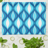 Linge De Cuisine Diamants Modernes Du Milieu Du Siècle, Blues Denim (Plié)