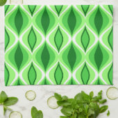 Linge De Cuisine Diamants modernes du milieu du siècle, vert émerau (Plié)