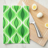 Linge De Cuisine Diamants modernes du milieu du siècle, vert émerau (Quart Plié)