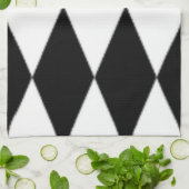 LINGE DE CUISINE DIAMANTS NOIRS ET BLANCS (Plié)