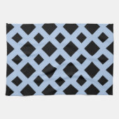 Linge De Cuisine Diamants noirs sur fond bleu clair (Horizontal)