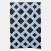 Linge De Cuisine Diamants noirs sur fond bleu clair (Vertical)