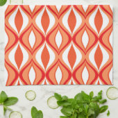 Linge De Cuisine Diamants, orange et blanc modernes de la moitié du (Plié)