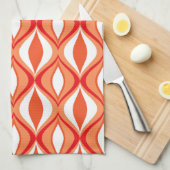 Linge De Cuisine Diamants, orange et blanc modernes de la moitié du (Quart Plié)