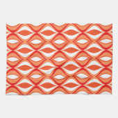 Linge De Cuisine Diamants, orange et blanc modernes de la moitié du (Horizontal)