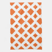 Linge De Cuisine Diamants orange sur fond blanc (Vertical)