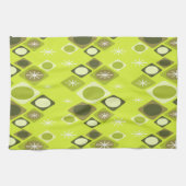 Linge De Cuisine Diamants Ovales Starburts Chartreuse (Horizontal)