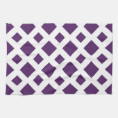 Linge De Cuisine Diamants violets sur fond blanc (Horizontal)