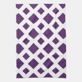Linge De Cuisine Diamants violets sur fond blanc (Vertical)