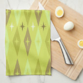 Linge De Cuisine Diamonds Stars Chartreuse, 1950 (Quart Plié)