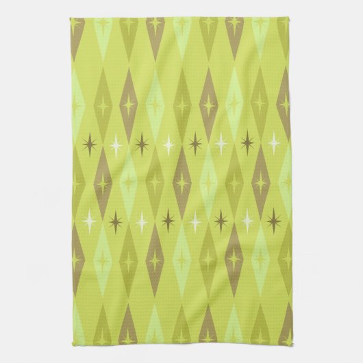 Linge De Cuisine Diamonds Stars Chartreuse, 1950 (Vertical)