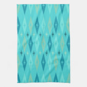 Linge De Cuisine Diamonds Stars Turquoise de 1950 atomique (Vertical)