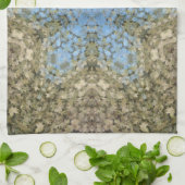 Linge De Cuisine Digital Mandala jaune et bleu (Plié)