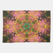 Linge De Cuisine Digital Mandala rose jaune et vert (Horizontal)