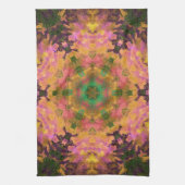 Linge De Cuisine Digital Mandala rose jaune et vert (Vertical)