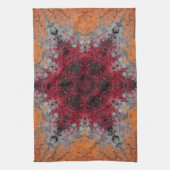 Linge De Cuisine Digital Mandala rouge orange et bleu (Vertical)