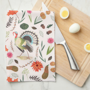 Linge De Cuisine Dinde de Thanksgiving imprimé intégral