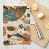 Linge De Cuisine Dinde rétro boho patchwork d'automne (Quart Plié)
