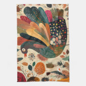 Linge De Cuisine Dinde rétro boho patchwork d'automne (Vertical)