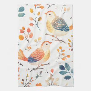 Linge De Cuisine Dindon aquarelle coloré d'automne - Plume joyeuse