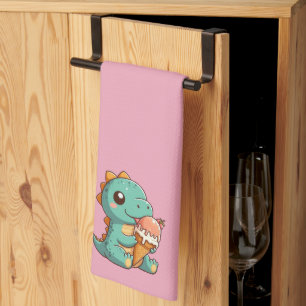 Linge De Cuisine Dino mignonne de glace mangeur