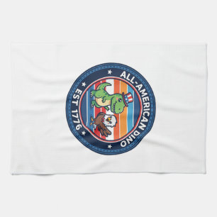 Linge De Cuisine Dinosaur Kawaii Patriotique Tout Américain DINO ES