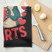 Linge De Cuisine Dinosaure de la Saint-Valentin Je vole les cœurs A (Quart Plié)