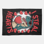 Linge De Cuisine Dinosaure de la Saint-Valentin Je vole les cœurs A (Horizontal)