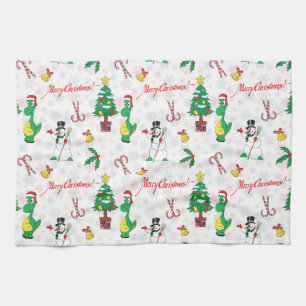 Linge De Cuisine Dinosaure de Noël