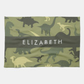 Linge De Cuisine Dinosaure Motif, Dinosaur Silhouette, Votre Nom (Horizontal)