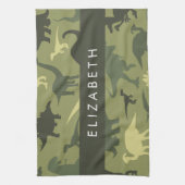 Linge De Cuisine Dinosaure Motif, Dinosaur Silhouette, Votre Nom (Vertical)