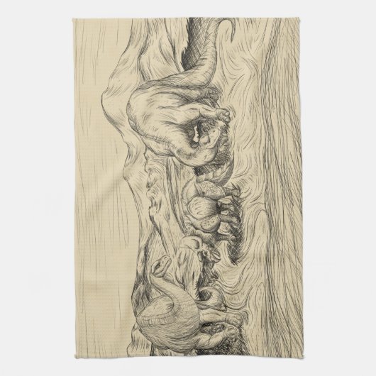 Linge De Cuisine Dinosaures classiques (Vertical)