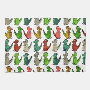 Linge De Cuisine Dinosaures colorés