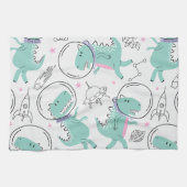 Linge De Cuisine Dinosaures de l'espace, Dinosaures mignons, Navire (Horizontal)