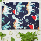 Linge De Cuisine Dinosaures de Noël (Plié)