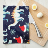 Linge De Cuisine Dinosaures de Noël (Quart Plié)