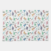 Linge De Cuisine Dinosaures festifs Motif de Noël (Horizontal)