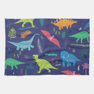 Linge De Cuisine Dinosaures Palms Tropical Vintage Motif