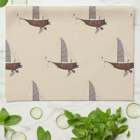 Linge De Cuisine Dirigeable Stempunk (Plié)