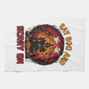 Linge De Cuisine Dis Halloween Maison Hantée Fantômes Citrouilles