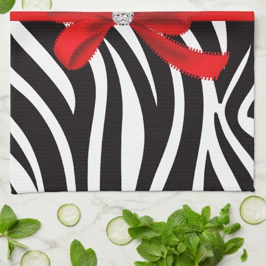 Linge De Cuisine Diva de diamant (rouge) (Plié)