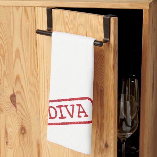 Linge De Cuisine "DIVA - Empêché et approuvé !" (Pliage en tiers)