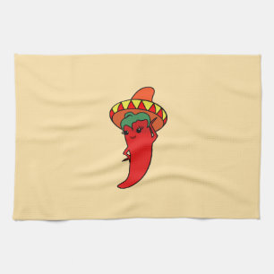 Linge De Cuisine Diva Piment Kawaii Rouge Chaud