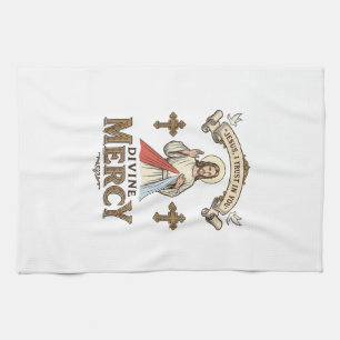 Linge De Cuisine Divine Mercy Jésus Gravure Vintage T-shirt Religie