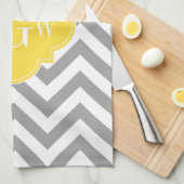 Linge De Cuisine Dk Gray Lg Chevron Pineapple Quatrefoil 3 monogram (Quart Plié)