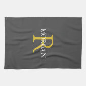 Linge De Cuisine do-it-yourself Monogramme et nom, Texte or/blanc, (Horizontal)