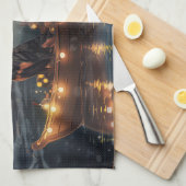 Linge De Cuisine Doberman Christmas Festive Voyage (Quart Plié)