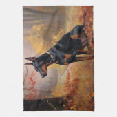 Linge De Cuisine Doberman en automne Feuilles automne Inspire (Vertical)