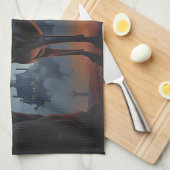 Linge De Cuisine Doberman Halloween effraie (Quart Plié)